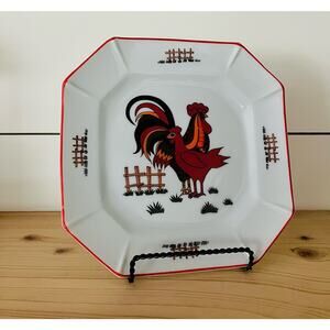 1960's Rossini Farmhouse Rooster and Hen Plates